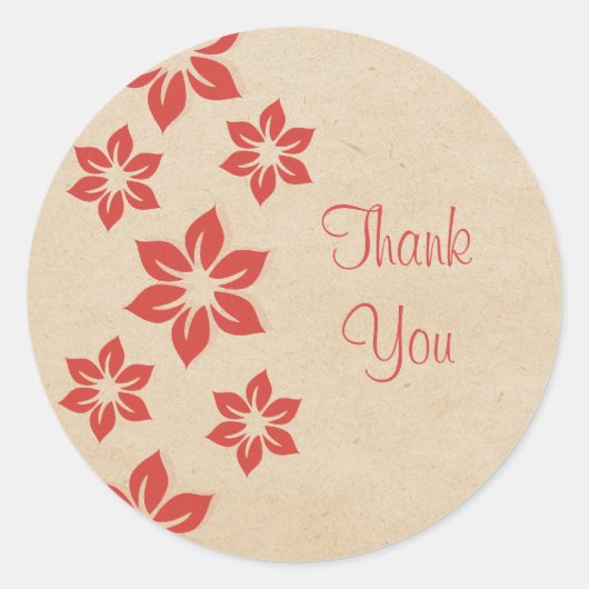 Stickers Merci rouge tropical (Devant)