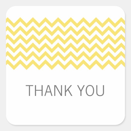 Stickers Merci simple jaune Chevron (Devant)