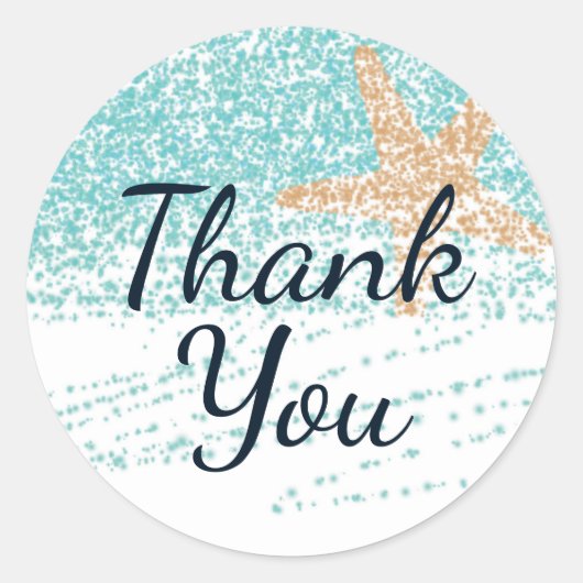 Stickers Merci Starfish sur la plage (Devant)