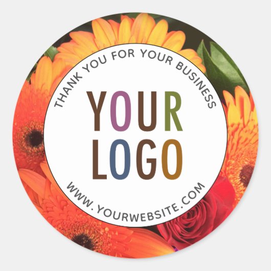 Stickers Merci sur mesure ronde avec logo et photo (Devant)