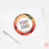 Stickers Merci sur mesure ronde avec logo et photo (Enveloppe)