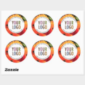 Stickers Merci sur mesure ronde avec logo et photo (Feuille)