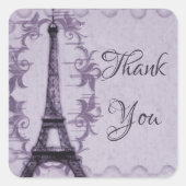 Stickers Merci Tour Eiffel violet (Devant)