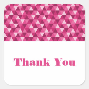 Stickers Merci triangles géométriques roses