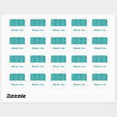 Stickers Merci triangles géométriques turquoises (Feuille)