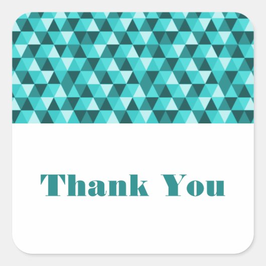 Stickers Merci triangles géométriques turquoises (Devant)