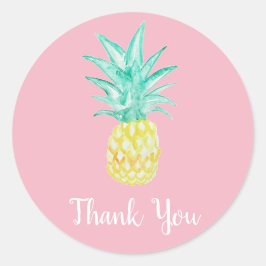 Stickers Merci tropical Luau ananas (Devant)