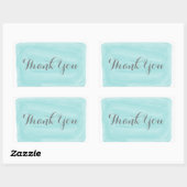 Stickers Merci turquoise aquarelle (Feuille)