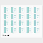Stickers Merci turquoise Chevron Border (Feuille)