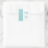 Stickers Merci turquoise Chevron Border (Sac)