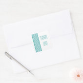 Stickers Merci turquoise Chevron Border (Enveloppe)