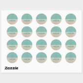 Stickers Merci turquoise Chic Chevron (Feuille)