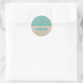Stickers Merci turquoise Chic Chevron (Sac)
