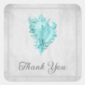 Stickers Merci turquoise Conch Shell (Devant)