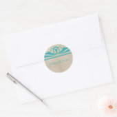 Stickers Merci turquoise Élégant Déco (Enveloppe)