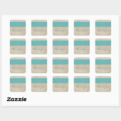 Stickers Merci turquoise Rustique Damask (Feuille)