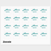 Stickers Merci turquoise simple déco chic (Feuille)
