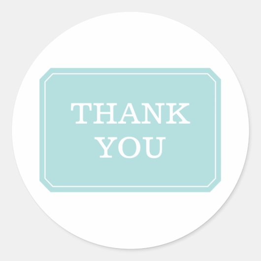 Stickers Merci Turquoise Simplement Élégant (Devant)
