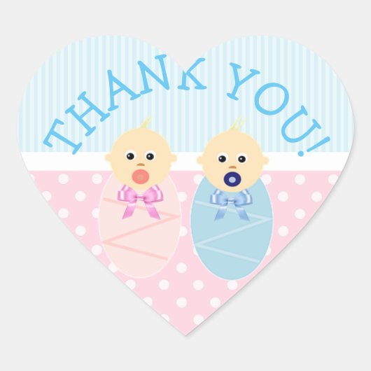 Stickers Merci Twins Blue et Rose (Devant)