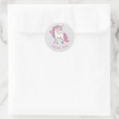 Stickers Merci Unicorne - Argent rond (Sac)