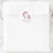 Stickers Merci Unicorne - Blanc rond (Sac)