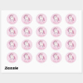 Stickers Merci Unicorne - Rose rond (Feuille)