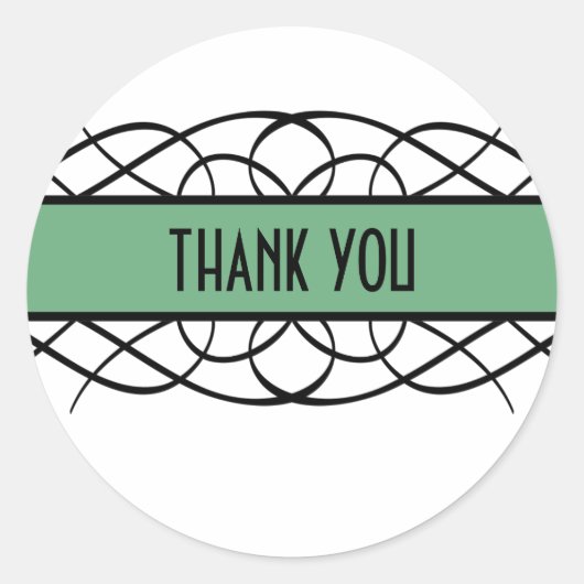 Stickers Merci vert déco (Devant)