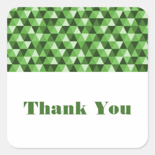Stickers Merci vert géométrique Triangles