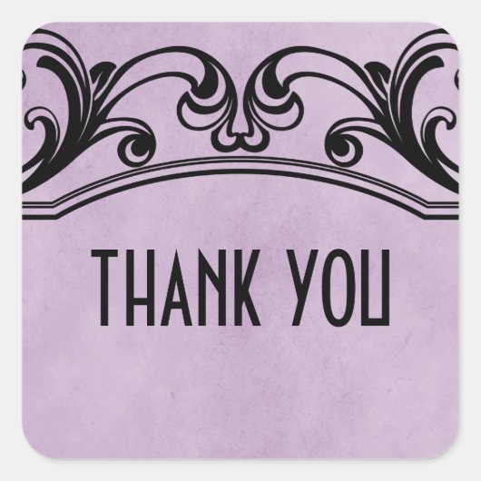Stickers Merci Vintage violet (Devant)
