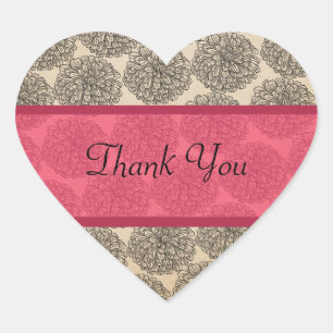 Stickers Merci vintage Zinnia, Rose