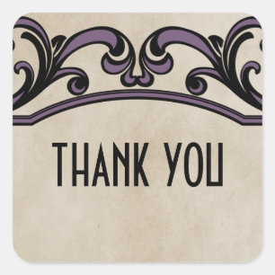 Stickers Merci violet gothique