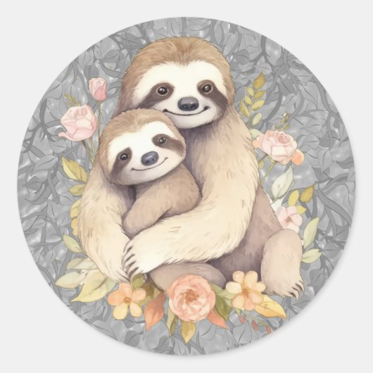 Stickers Mère et Bébé Sloth (Devant)