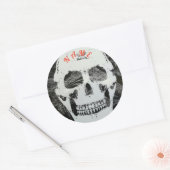 STICKERS MET AANGEPASTE NAAM SKELET ROND (Envelop)