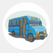 Stickers met blauwe bus (Voorkant)