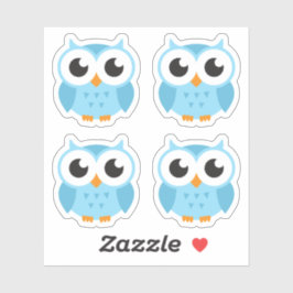 Stickers met blauwe uil