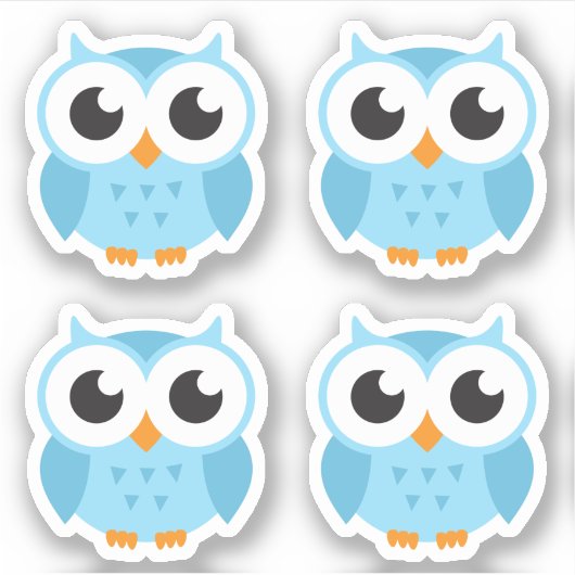 Stickers met blauwe uil (Voorkant)