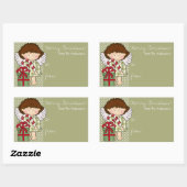 Stickers met de kleine kerstangel-Label - d1 (Vel)