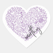 Stickers met een gezond hart (paars) (Voorkant)