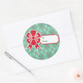 Stickers met een rode kerstboei-cadeau voor Label (Envelop)