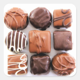 Stickers met geassorteerde chocolade