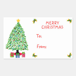 Stickers met kerstbomen