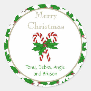 Stickers met kerstsnoepriet voor Collectie