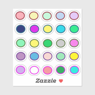 stickers met kleurrijke cirkel