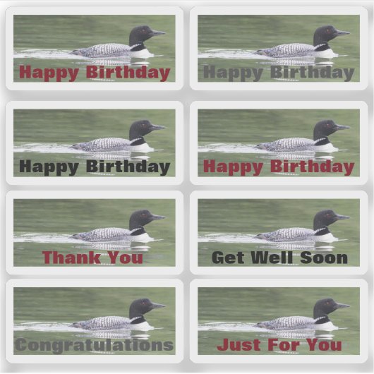 Stickers met Loons en tekst om te personaliseren (Voorkant)