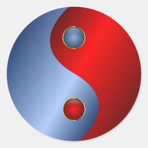 stickers met rode blauwe yang