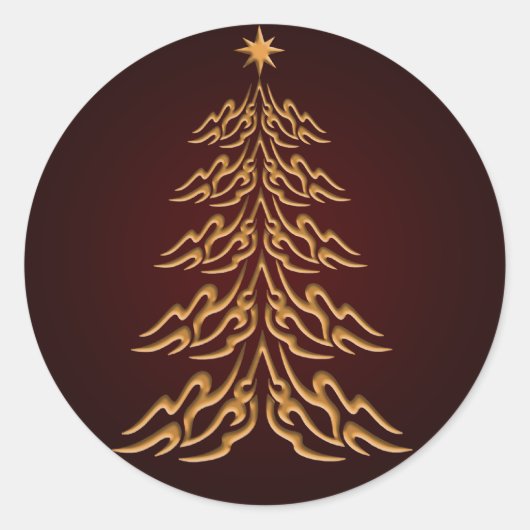 Stickers met rode kerstbomen (Voorkant)