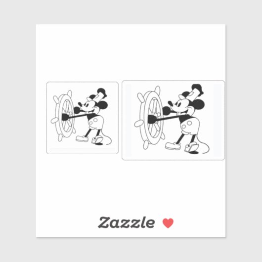 Stickers met Steamboat Willie ontwerp (Vel)