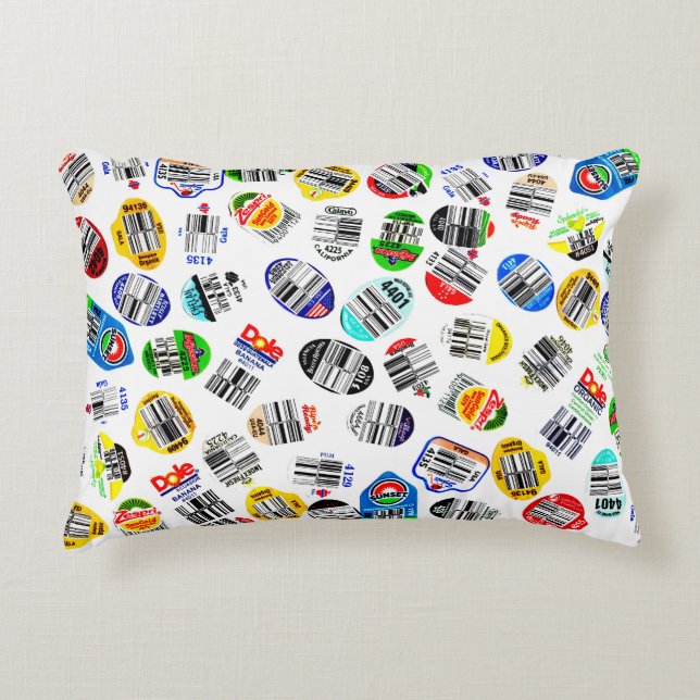 Stickers met streepjescode produceren accent kussen (Voorkant)