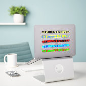 Stickers met tekst 'Student bestuurder' (Laptop op bureau)