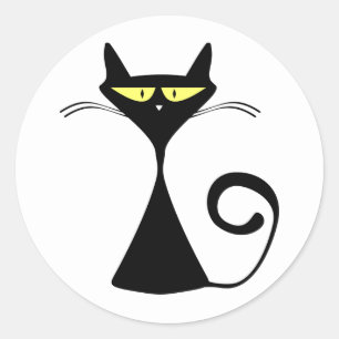 Stickers met zwarte kat